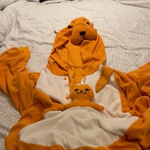 Orange Kangaroo Onesie with Joey